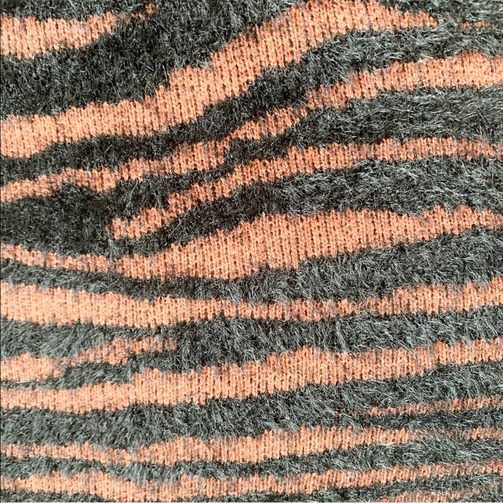 J.O.A. Zebra Print Fuzzy Sweater Duster Waist Tie… - image 6